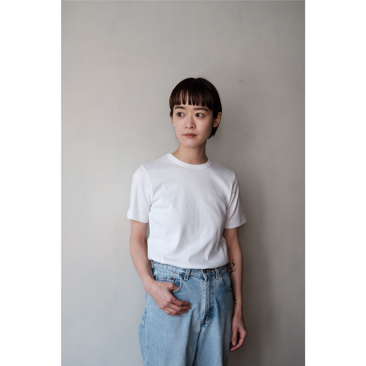 【DIESEL】T-Lynys スリムフィット ロゴ入り コットン ベスト LIFiLL / Cottony Soft Stretch Tee(White) | PARK