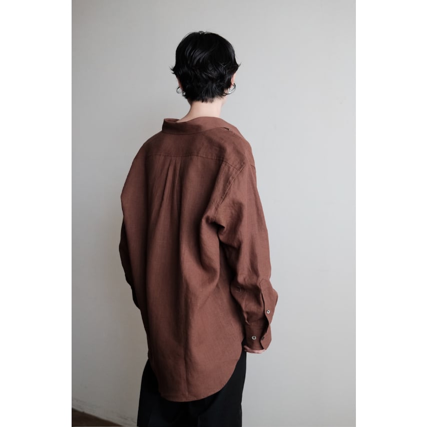 ANSNAM / プレーンシャツ(Linen/Brown) | PARK