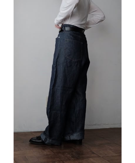 I am dork / Linen Denim Pants(Indigo)