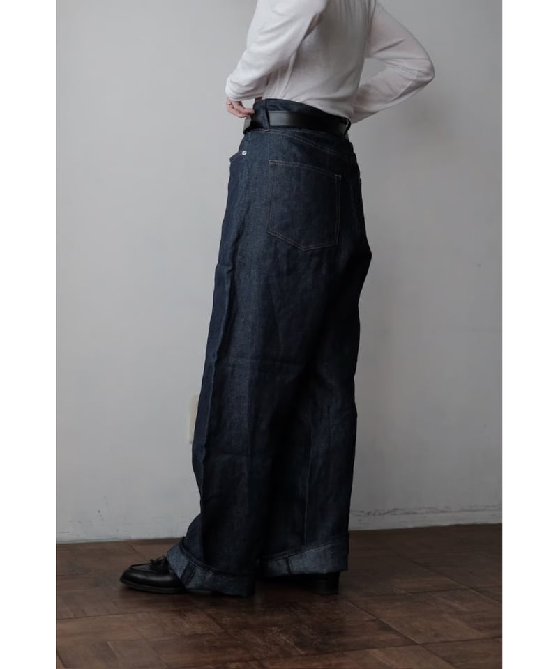 I am dork / Linen Denim Pants(Indigo) | PARK