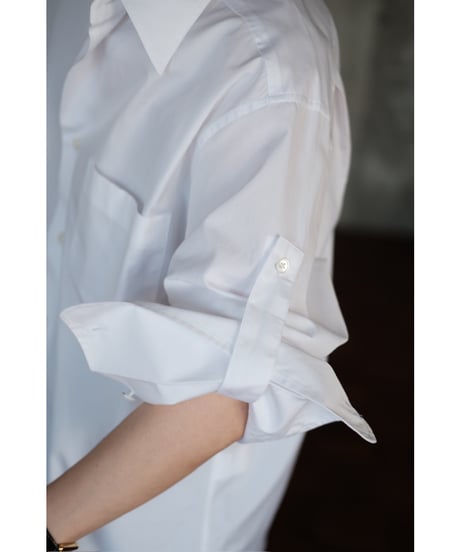 ANSNAM / Double Cuffs Shirt(White)