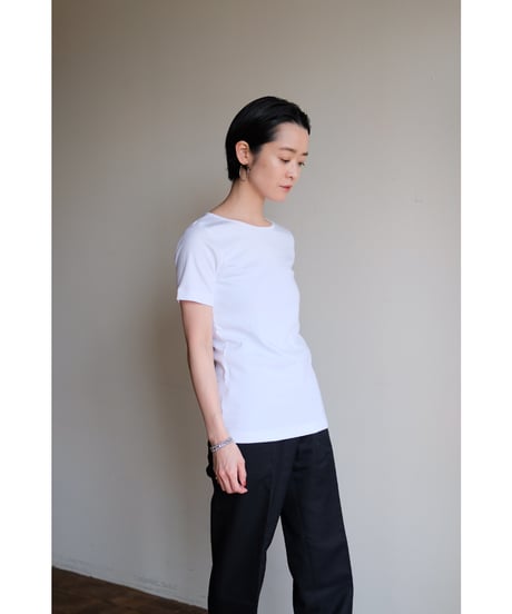 LIFiLL / 別注Cottony Soft Stretch Boatneck Tee(White)