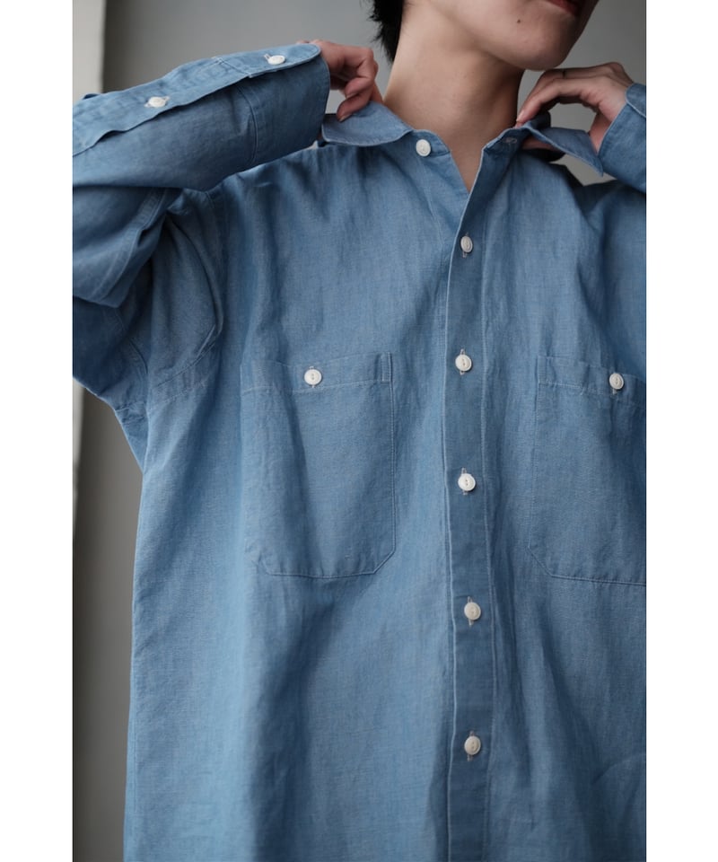 BISOWN / COTTON LINEN CHAMBRAY SHIRTS(LIGHT IND