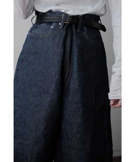 I am dork / Linen Denim Pants(Indigo)