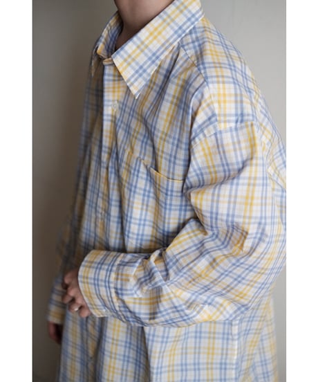 ANSNAM / プレーンシャツ(Bonfanti Tessuti / White×Yellow×Blue Plaid)
