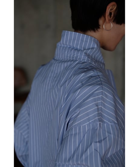 ANSNAM / ビッグパジャケット(Cotton/Blue×White)