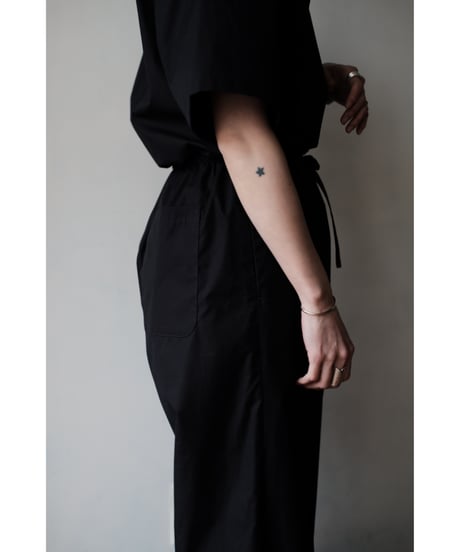 matereal / Cotton Silk Easy Pants(Navy)
