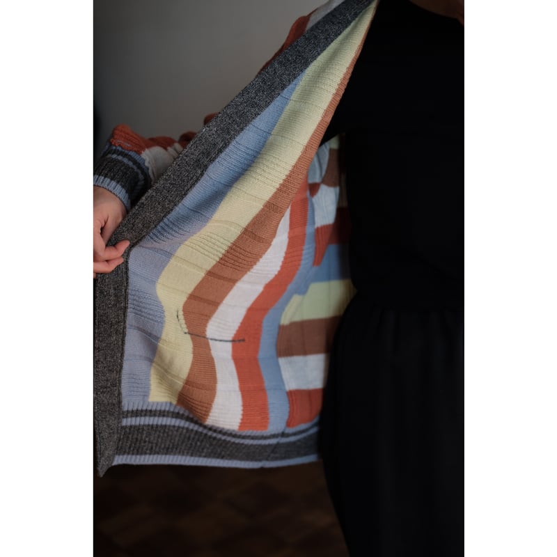 ANSNAM 美品24AW マルチストライプカーディガン