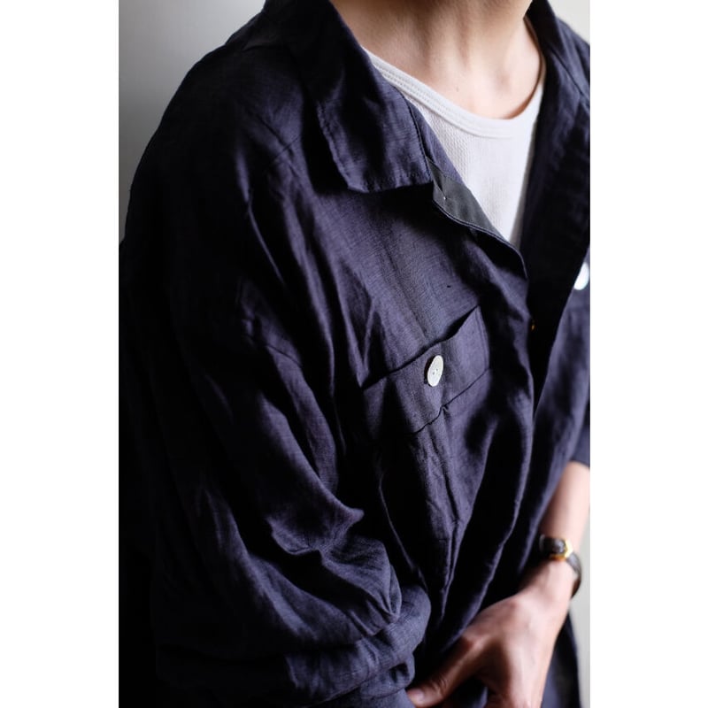 ANSNAM / 牛飼いシャツP/O(Navy) | PARK