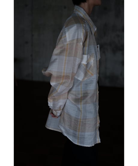 I am dork / Work Shirt(CottonLinen/Beige Check)