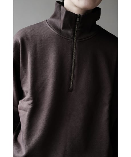 LIFiLL / Cottony Sweat Half Zip Polo(Brown)