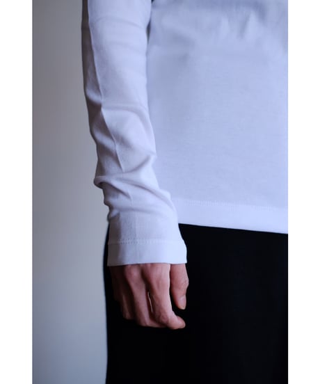 LIFiLL / 別注Cottony Soft Stretch Boatneck Longsleeve Tee(White)