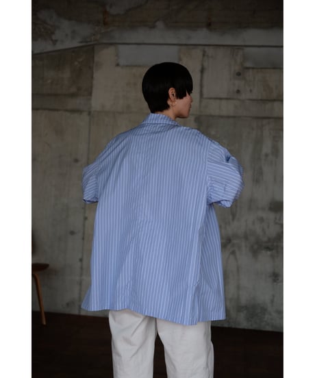 ANSNAM / ビッグパジャケット(Cotton/Blue×White)
