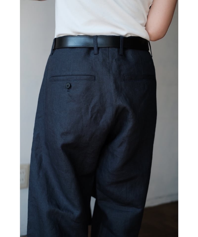 ANSNAM / Lurie Pants(Irish Linen/Dark Navy) | PARK