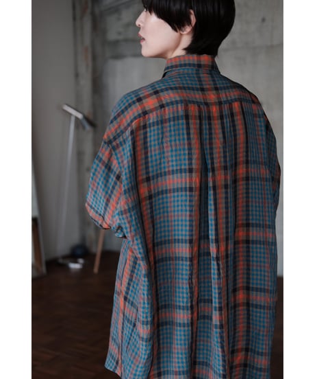 I am dork / Work Shirt(Viscose/Green Check)