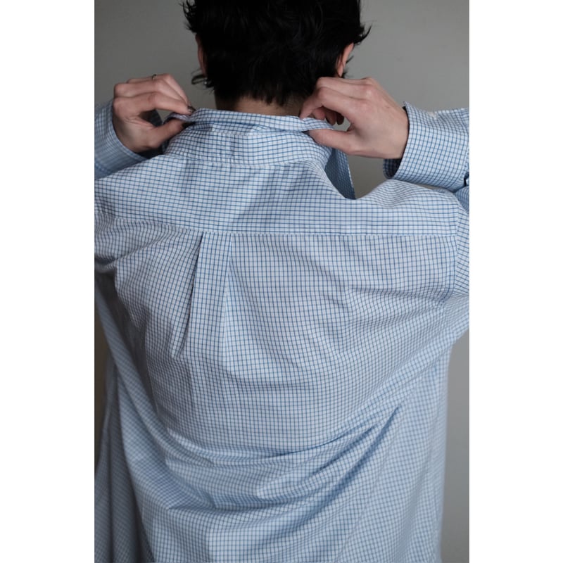 ANSNAM / プレーンシャツ(Bonfanti Tessuti/White×Blue Sm
