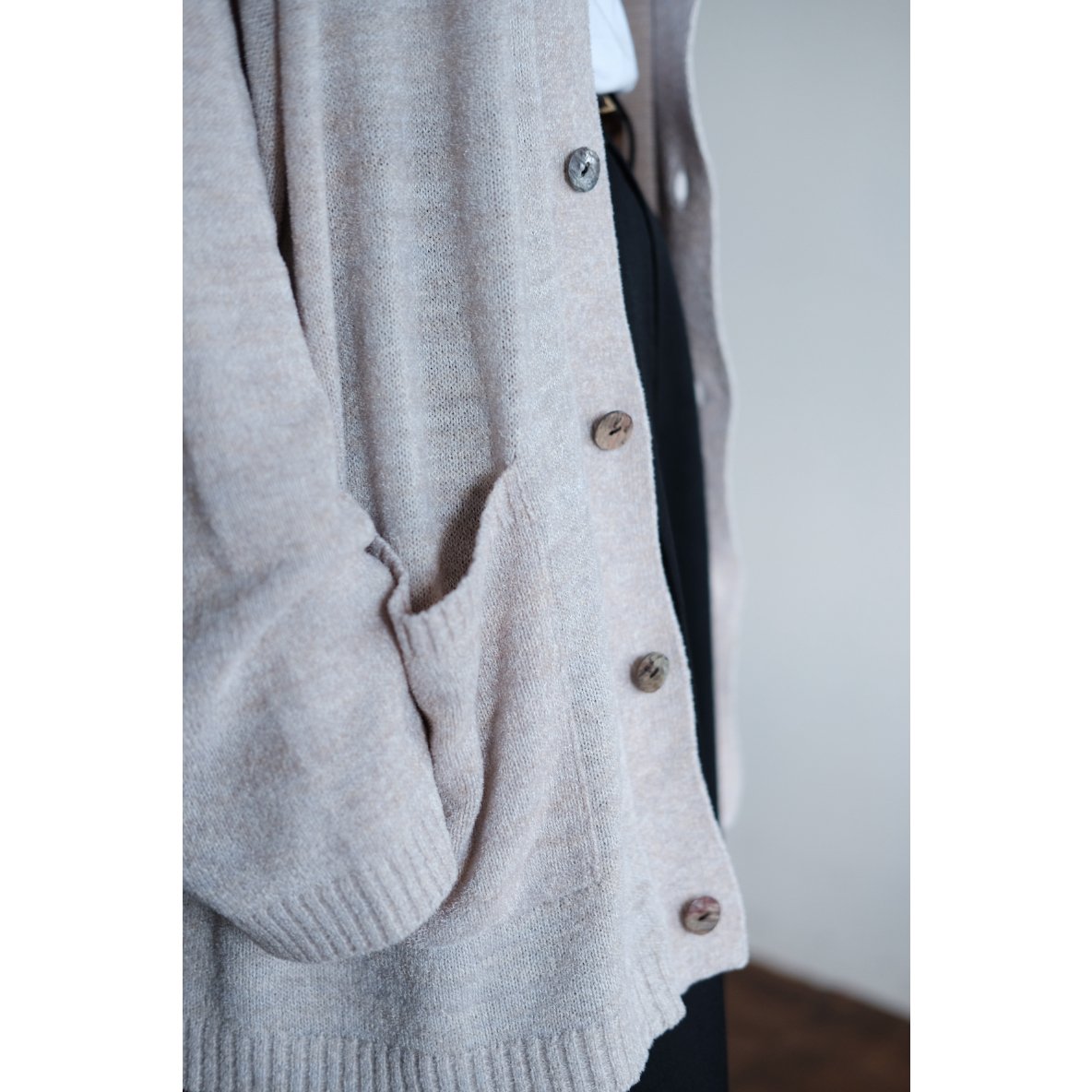 ANSNAM / Mole Yarn Cardigan(Beige Gray) | PARK