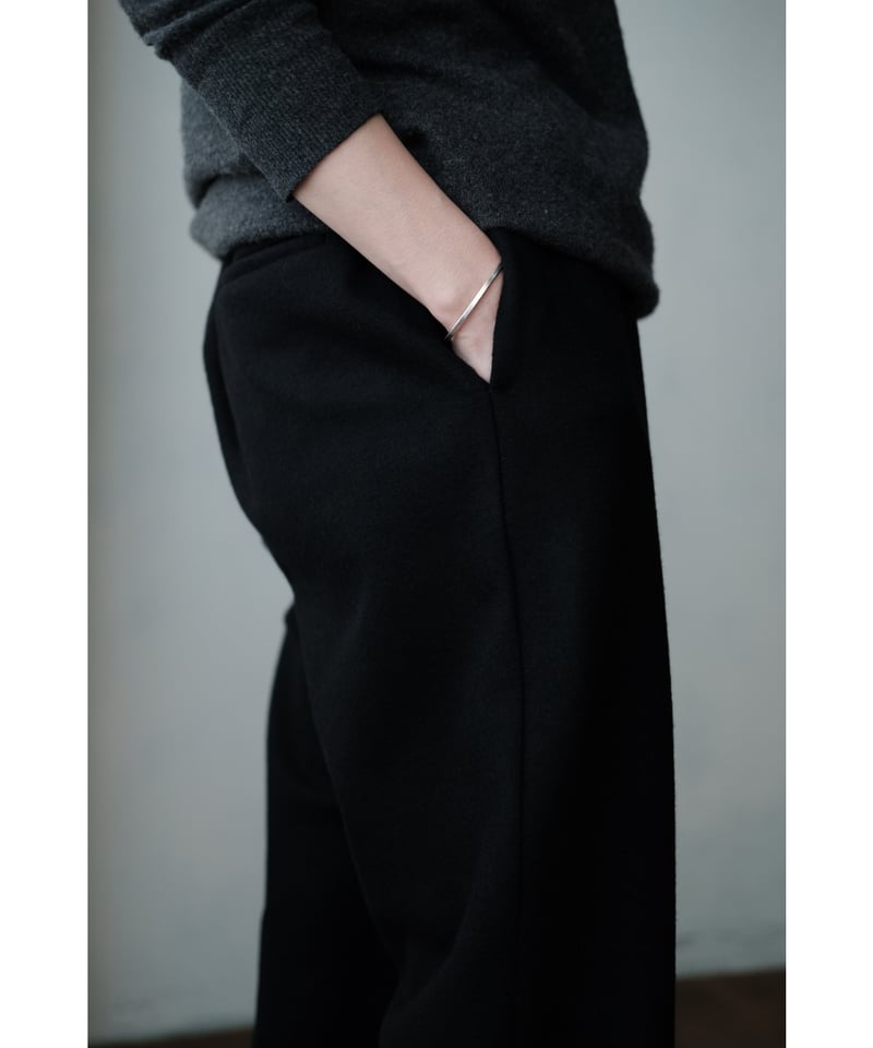 matereal / Wool Jersey Easy Slacks(Black) | PARK
