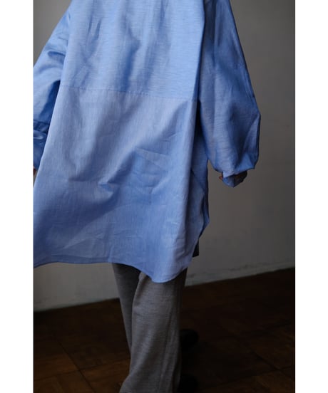 ANSNAM / 牛飼いプルオーバーシャツ(LinenCotton<CARLO RIVA)/Oxford Blue)