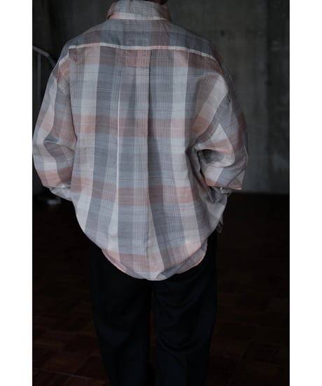 I am dork / Work Shirt(CottonLinen/Pink Check)
