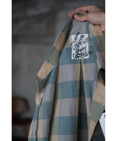 I am dork / Work Shirt(CottonLinen/Green Check)