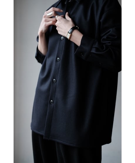 LIFiLL / Woolish Milled Smooth Shirt(Navy)