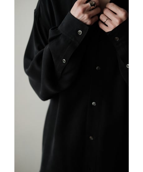 matereal / Cupro Regular Collar Shirt(Black)