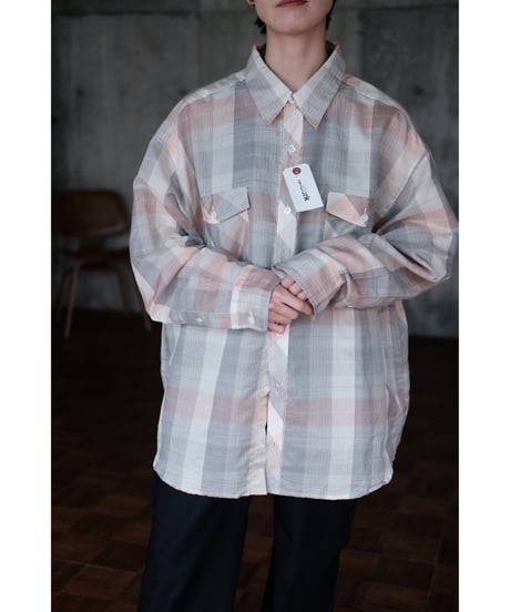I am dork / Work Shirt(CottonLinen/Pink Check)