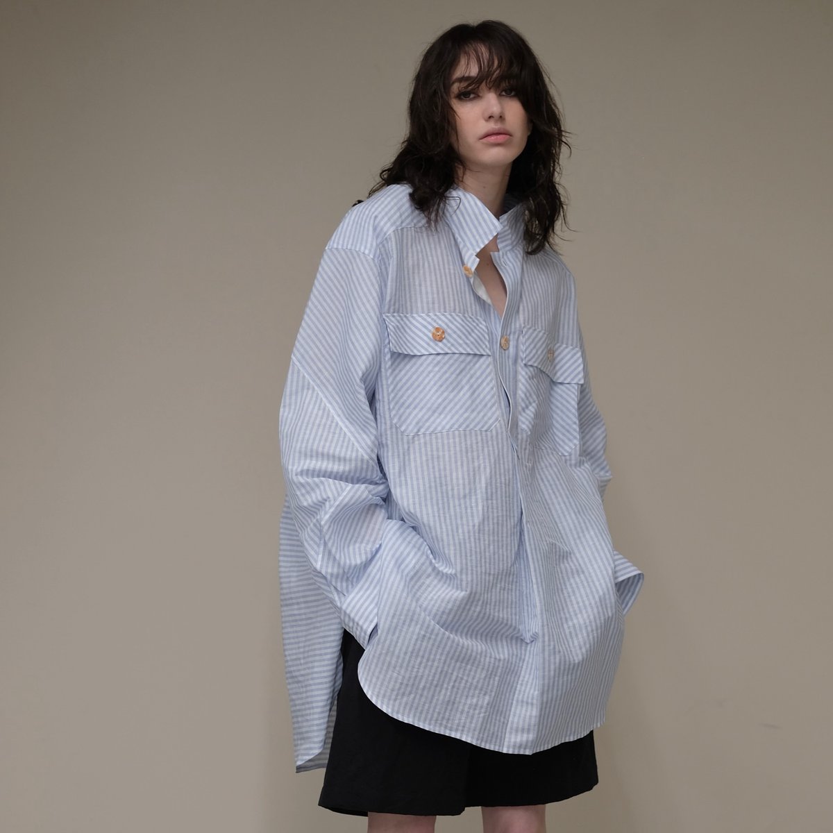 トップス ANSNAM  aoyama CARLO RIVA Big shirt ANSNAM river別注 CARLO RIVA Big shirt ANSNAMオリジナルの生地