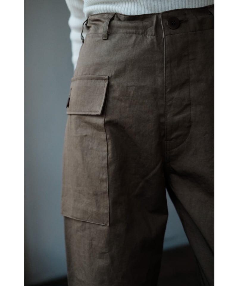 BISOWN / COTTON LINEN M43 TROUSERS(MILITARY GRE