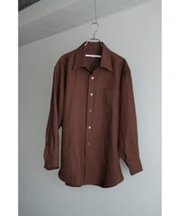 ANSNAM / プレーンシャツ(Linen/Brown)
