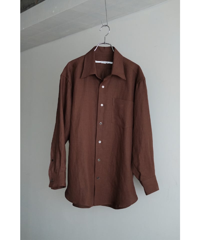 ANSNAM / プレーンシャツ(Linen/Brown) | PARK