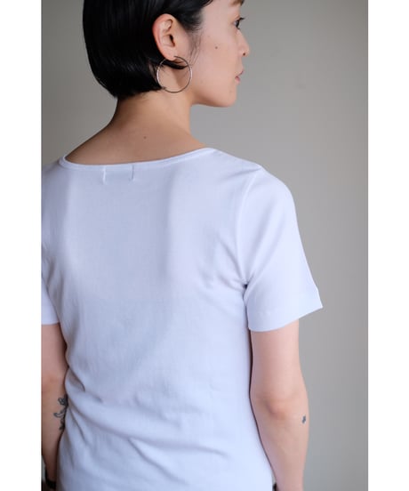 LIFiLL / 別注Cottony Soft Stretch Boatneck Tee(White)