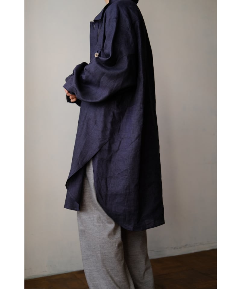 ANSNAM / 牛飼いプルオーバーシャツ(Linen/Navy) | PARK