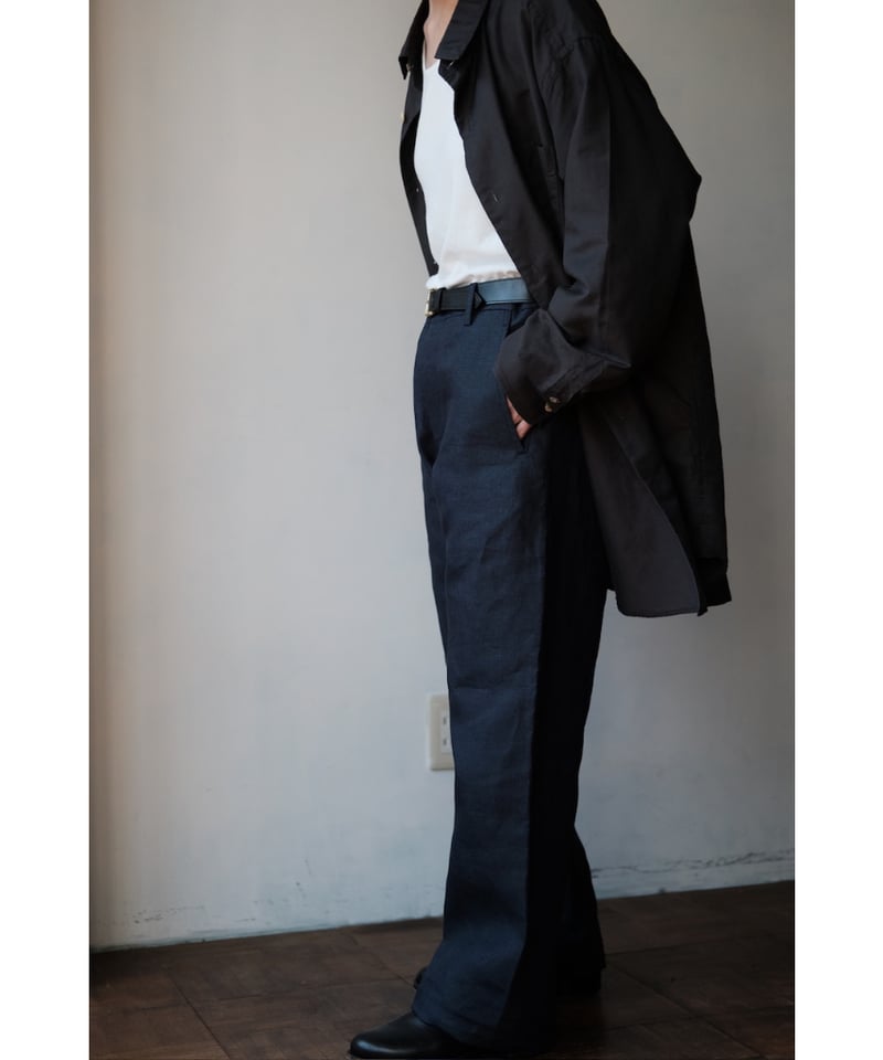 ANSNAM / Lurie Pants(Irish Linen/Dark Navy) | PARK