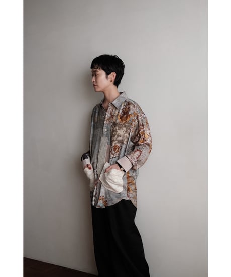 ANSNAM / Patched Shirts(Viscose Cupro/Mix)