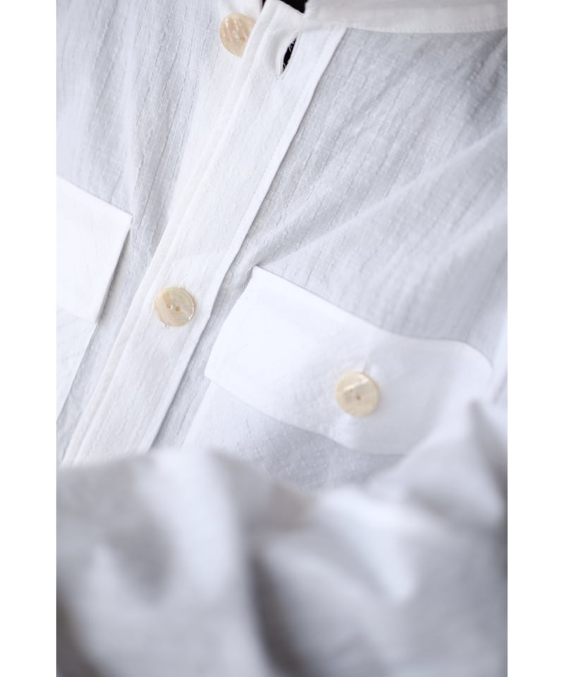 ANSNAM / 牛飼いプルオーバーシャツ(Cotton/White Stripe) | PARK