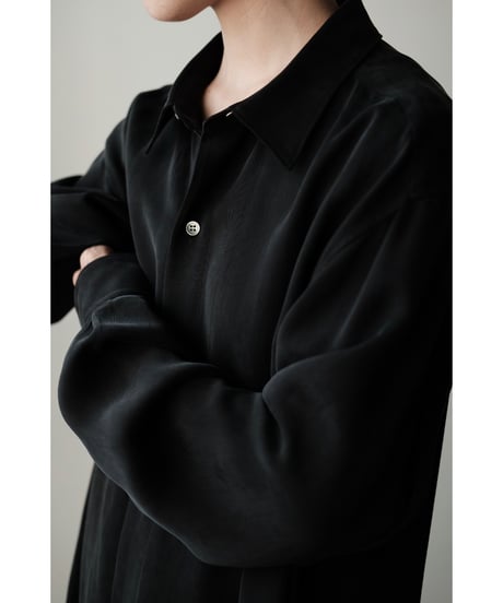 matereal / Cupro Regular Collar Shirt(Black)