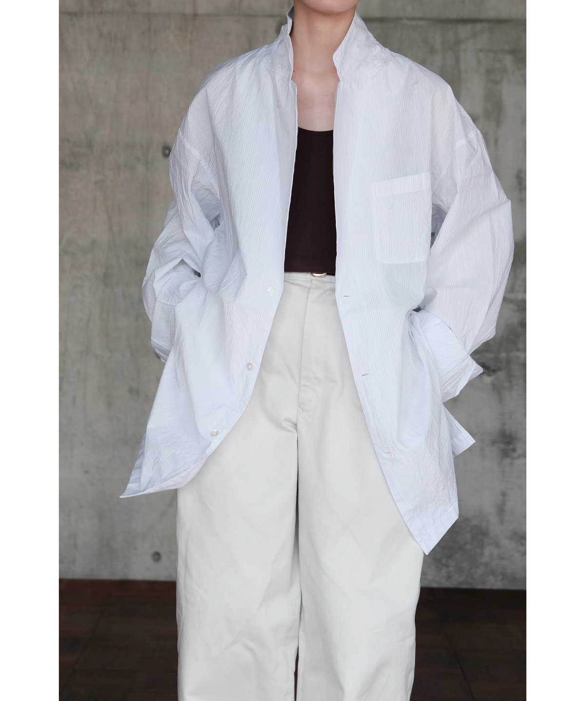 ANSNAM / ビッグパジャケット(Cotton/White Multi Stripes)