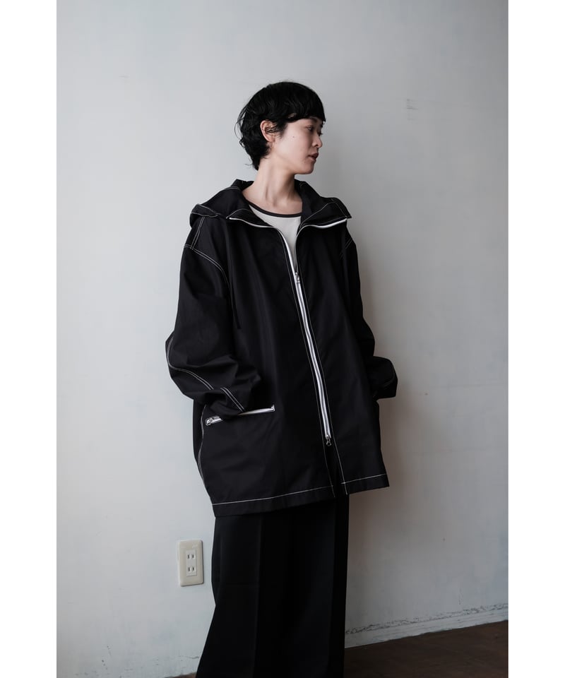 ANSNAM / Hooded Coat(Ventile Cotton/Black) | PARK