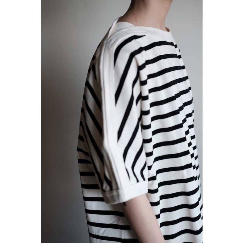 ANSNAM / Boat Neck Tee(White×Black) | PARK