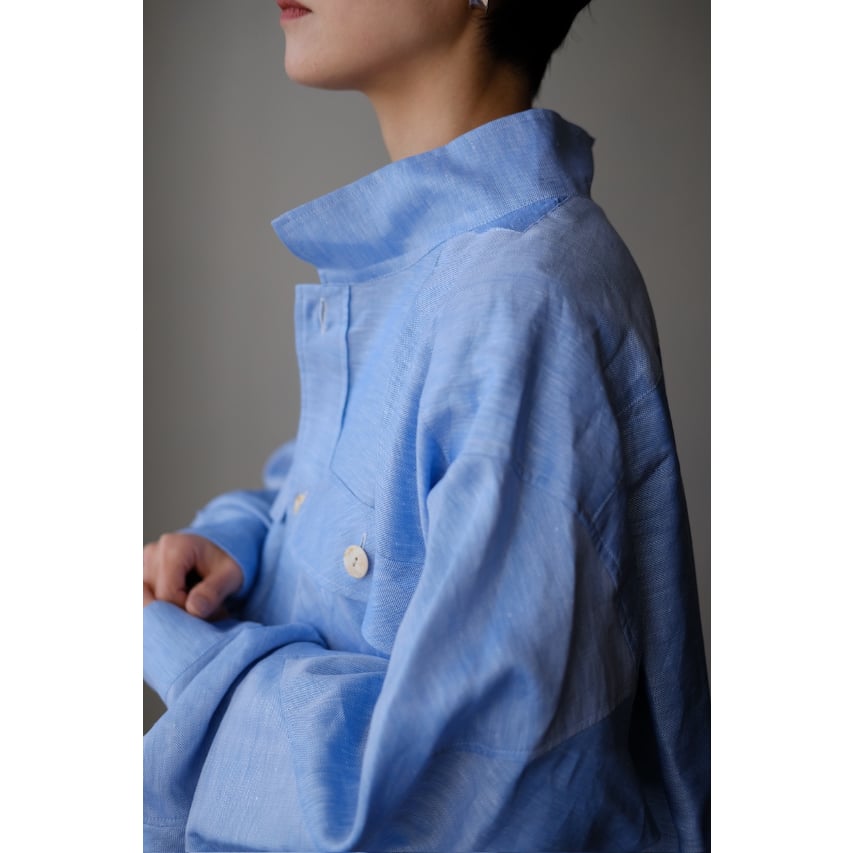 ANSNAM / 牛飼いプルオーバーシャツ(LinenCotton<CARLO RIVA)/O