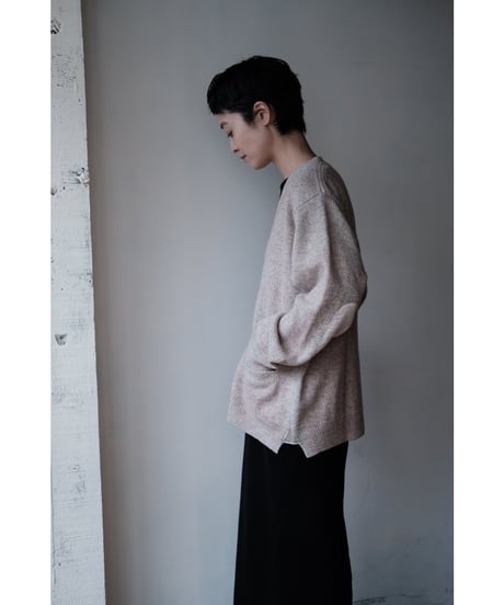 ANSNAM / Sprayed Cardigan(Pink Graybeige)