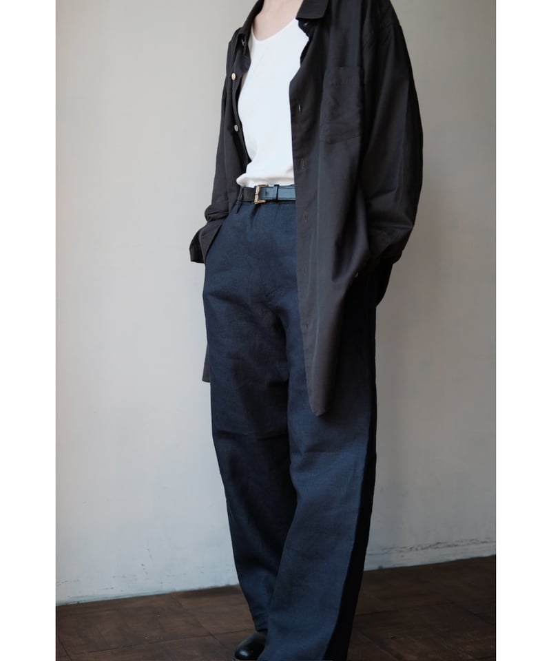 ANSNAM / Lurie Pants(Irish Linen/Dark Navy) | PARK