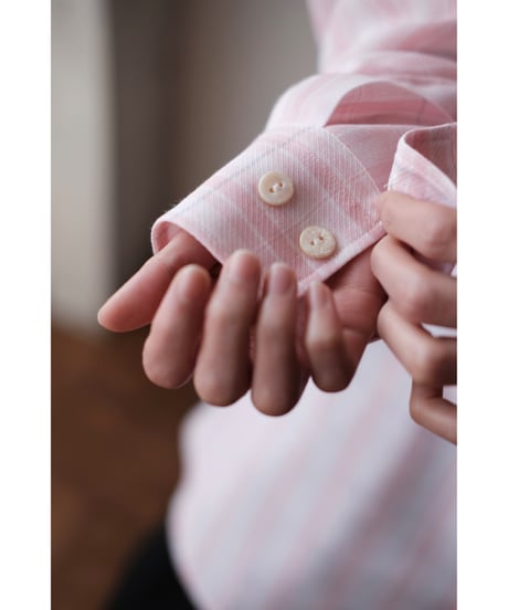 ANSNAM / プレーンシャツ(Cotton/Pink×White×Lt.Blue Plaid)
