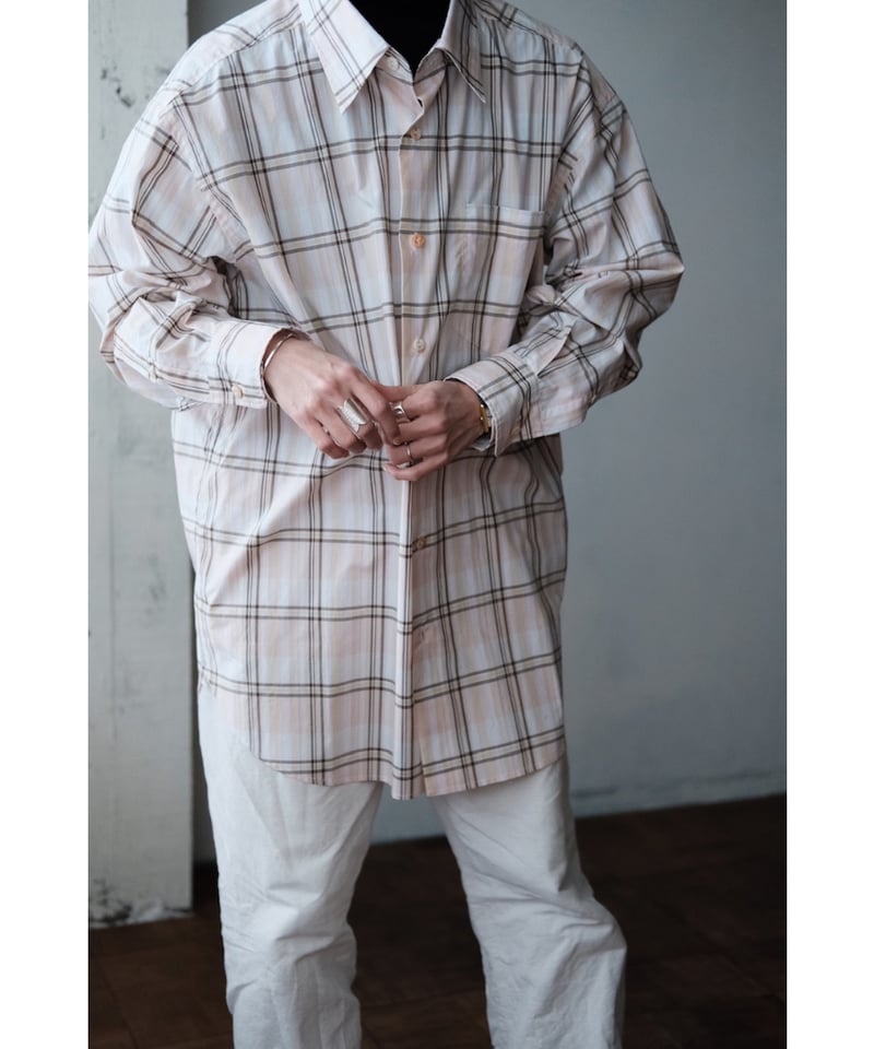ANSNAM / プレーンシャツ(Cotton/Lt.Pink Multi Plaid) |