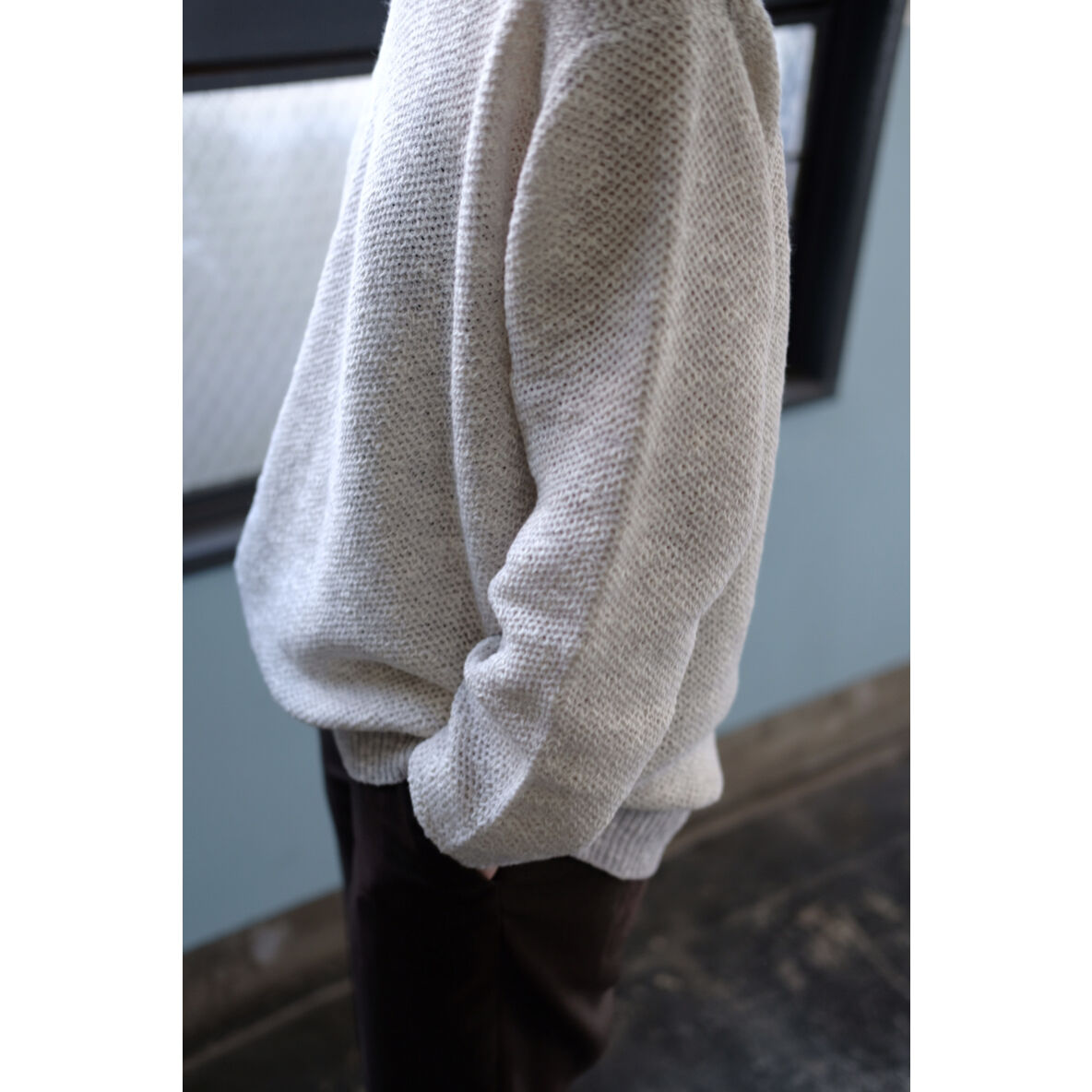 ANSNAM / Knit Pull Over(White Gray) | PARK