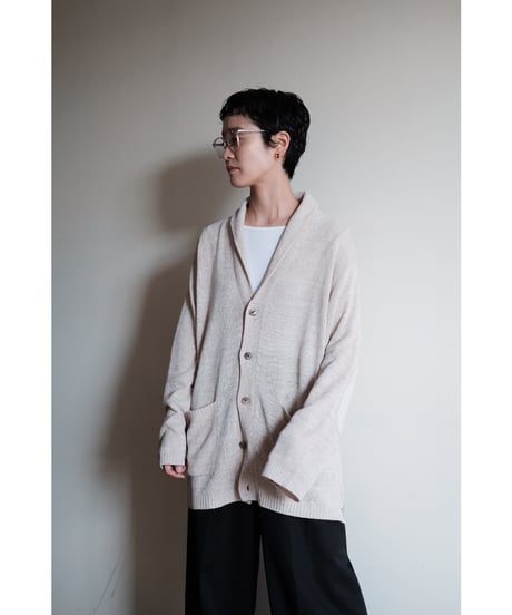 ANSNAM / Mole Yarn Cardigan(Beige Gray)