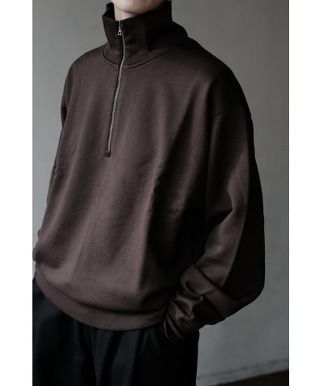 LIFiLL / Cottony Sweat Half Zip Polo(Brown)
