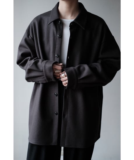 LIFiLL / Woolish Milled Smooth Shirt(Charcoal)